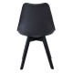 MARTIN Καρέκλα Ξύλο Μαύρο, PP Μαύρο Μονταρισμένη Ταπετσαρία Καρέκλες