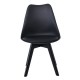 MARTIN Καρέκλα Ξύλο Μαύρο, PP Μαύρο Μονταρισμένη Ταπετσαρία Καρέκλες