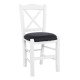 METRO Καρέκλα Οξιά Βαφή Εμποτισμού Άσπρο Κάθισμα Pu Μαύρο