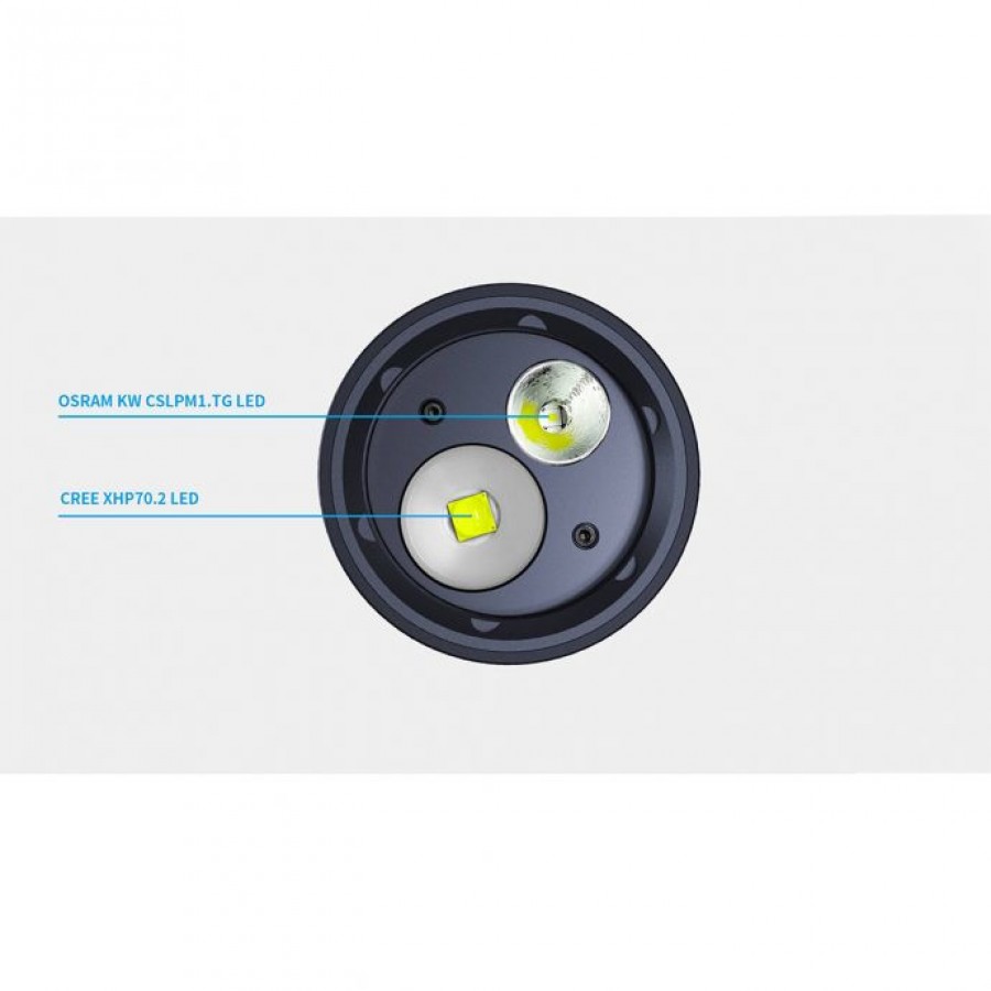 XTAR Φακός Κατάδυσης LED με Φωτεινότητα 5800lm για Βάθος έως 100m D36II Pack Φακοί Κατάδυσης